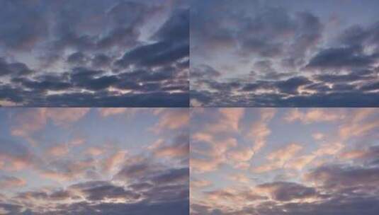 日出时蓝天上的云，变幻着颜色高清在线视频素材下载