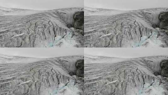 鸟瞰冰川裂缝高清在线视频素材下载