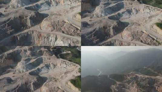 浙江温州泰顺县矿山矿场矿坑航拍高清在线视频素材下载