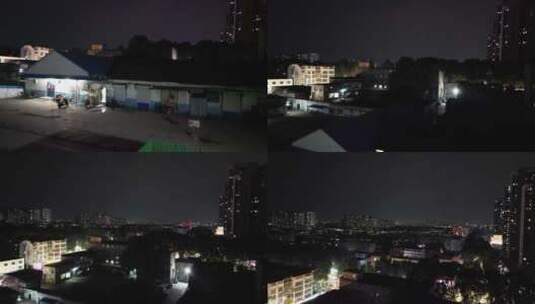 航拍淄博城市夜景高清在线视频素材下载
