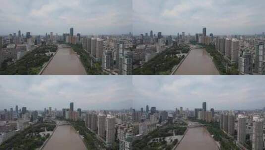 浙江宁波城市风光航拍高清在线视频素材下载