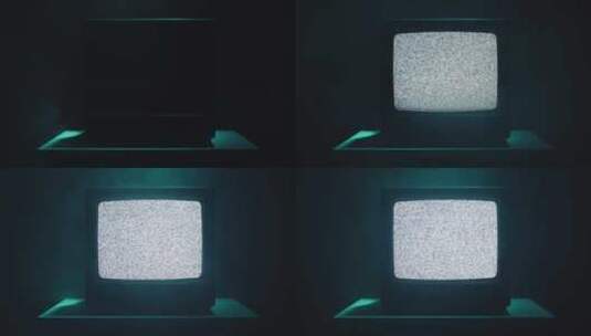 夜间信号不好的老式电视高清在线视频素材下载