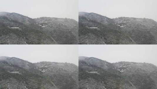 冬天下雪莫干山雪天的裸心堡高清在线视频素材下载