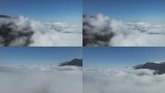 自然洁白云海唯美空镜航拍视频高清在线视频素材下载