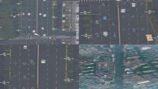 竖屏拍摄城市马路上的车辆高清在线视频素材下载