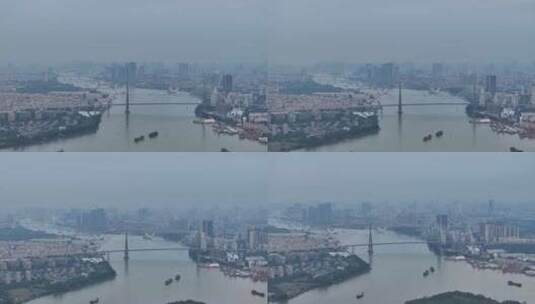 珠江番禺大桥航拍高清在线视频素材下载