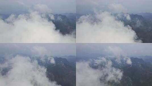 高空航拍俯视云雾山川自然风景高清在线视频素材下载