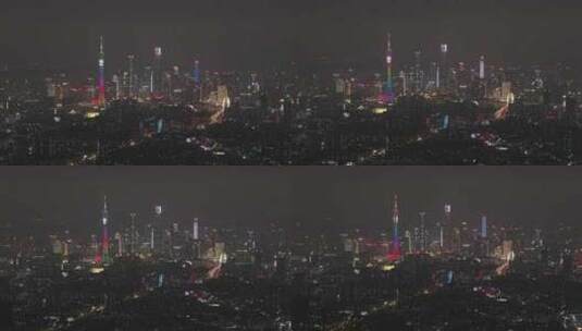 海珠区航拍广州夜景高清在线视频素材下载