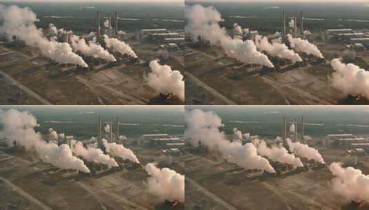 工厂向天空排放废气高清在线视频素材下载