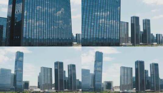 航拍杭州未来科技城高清在线视频素材下载