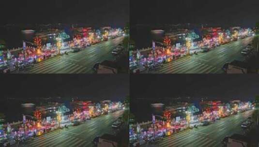 城市春节灯饰延时高清在线视频素材下载