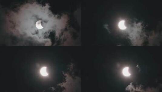 月亮特写云朵延时高清在线视频素材下载