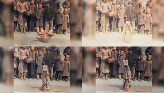 1903儿童街头表演高清在线视频素材下载