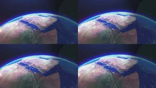 从太空看红海、也门和索马里高清在线视频素材下载