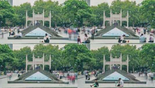 杭州_运河文化广场_文化地标高清在线视频素材下载