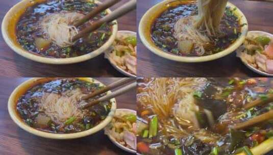 绵阳米粉筷子搅拌一组2高清在线视频素材下载