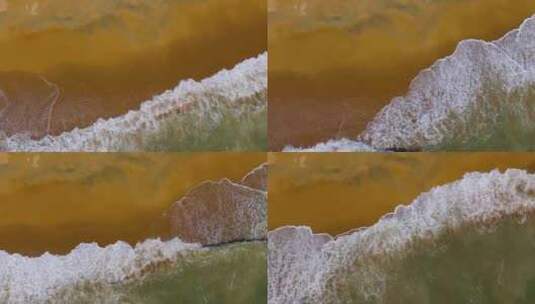 海南海岸线沙滩海浪航拍高清在线视频素材下载