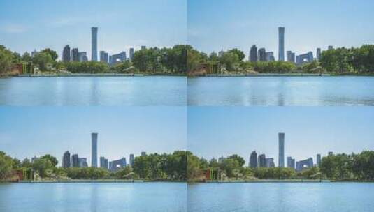 北京CBD城市风光延时视频高清在线视频素材下载