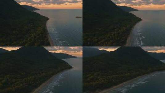 热带灾难角丹特里雨林的史诗日落。完美的澳高清在线视频素材下载