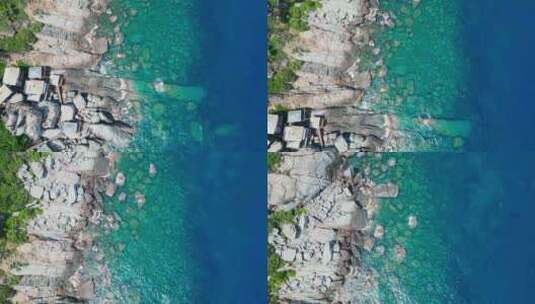 海南陵水分界洲岛高视角航拍唯美蔚蓝高清在线视频素材下载