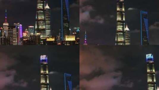 4K航拍上海城市东方明珠夜景美景高清在线视频素材下载