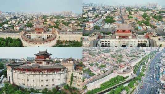 洛阳丽景门历史古建筑航拍高清在线视频素材下载
