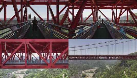 矮寨大桥内部航拍高清在线视频素材下载