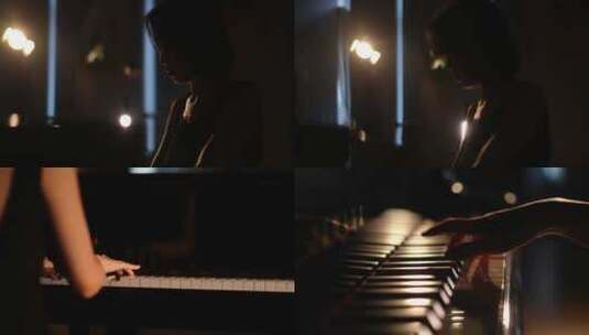 高级感镜头唯美升格弹钢琴情绪形象片高清在线视频素材下载