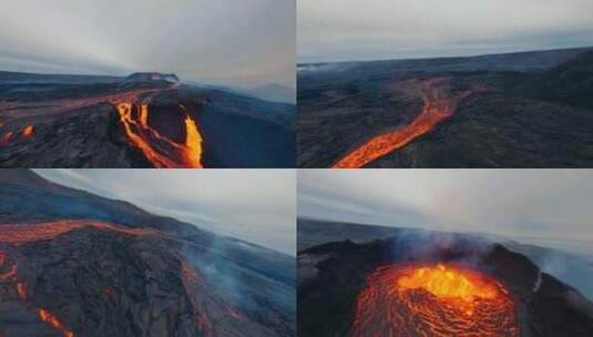 火山岩浆高清在线视频素材下载