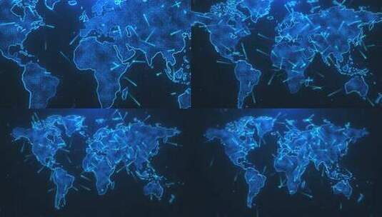 蓝色科幻电影全息世界地图的高品质3D渲染高清在线视频素材下载