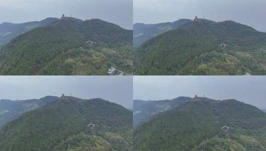 四川达州凤凰山西圣寺航拍高清在线视频素材下载