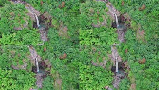 浙江宁波宁海雁苍山瀑布风景航拍高清在线视频素材下载