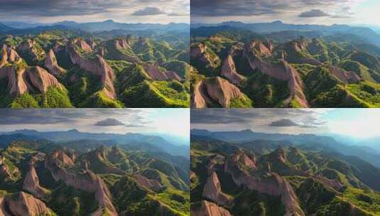 航拍山峰山脉山川云贵高原高山自然风景高清在线视频素材下载