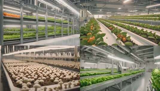 现代化种植基地 室内蔬菜栽培 农业工厂高清在线视频素材下载