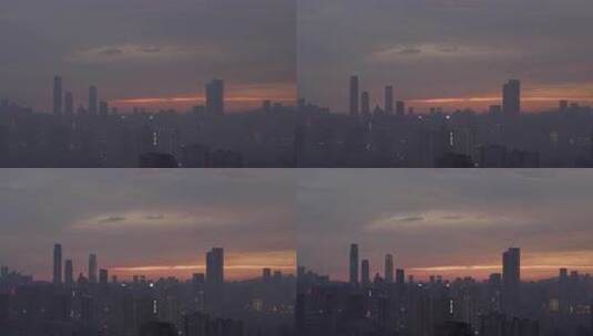 暴雨中的长沙晚霞【延时】高清在线视频素材下载