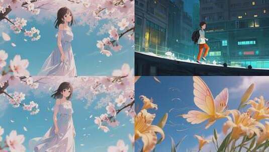 《一路生花》根据音乐制作高清在线视频素材下载