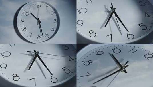 白色时钟表盘特写高清在线视频素材下载