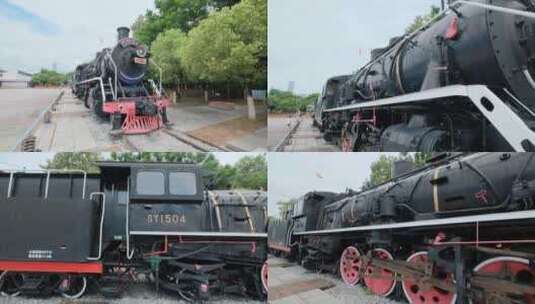 蒸汽机车火车头高清在线视频素材下载