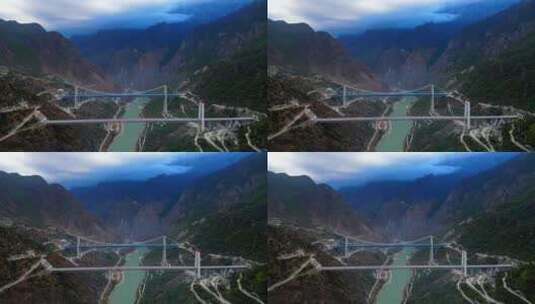 云南金沙江虎跳峡大桥高清在线视频素材下载