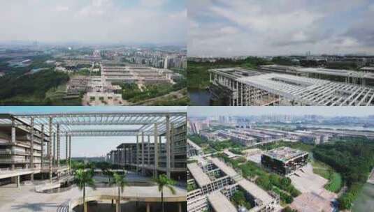 广东工业大学航拍摄影原创大学城校区地标高清在线视频素材下载