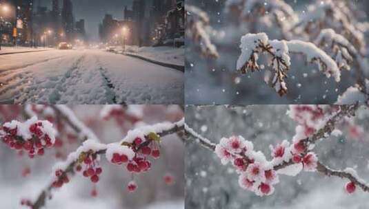 各种唯美下雪雪景3高清在线视频素材下载