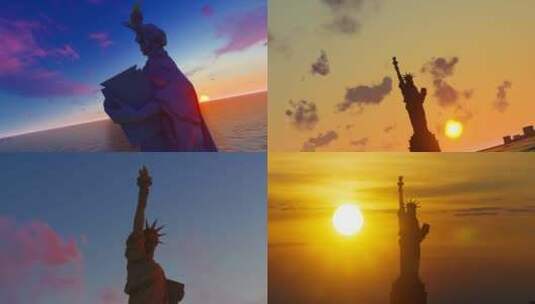 美国自由女神像－民主自由平等象征高清在线视频素材下载