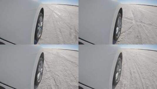 冬季 试车场 雪直道高清在线视频素材下载