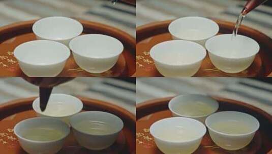 潮州工夫茶功夫茶单从三个杯潮汕3487高清在线视频素材下载