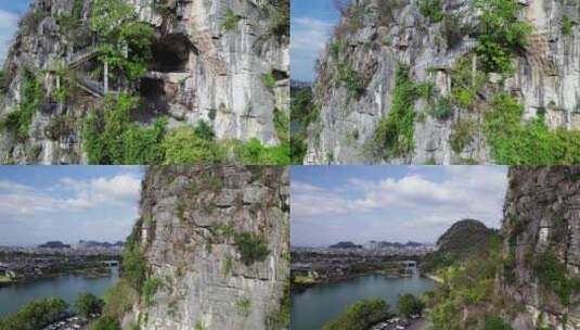 广西桂林七星区穿山景区航拍4K高清在线视频素材下载
