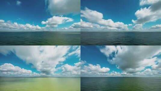 查干湖湖面飘动的云延时高清在线视频素材下载