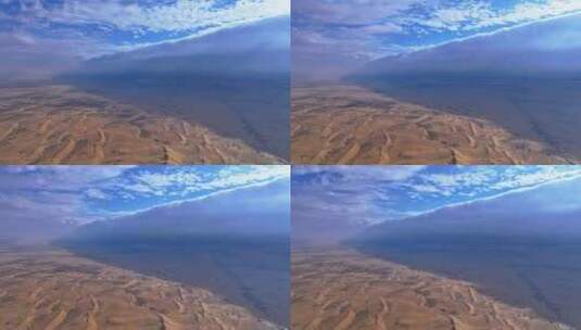 内蒙古乌海乌兰布和穿越之门沙漠航拍高清在线视频素材下载