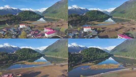 西藏林芝雪山森林高清在线视频素材下载