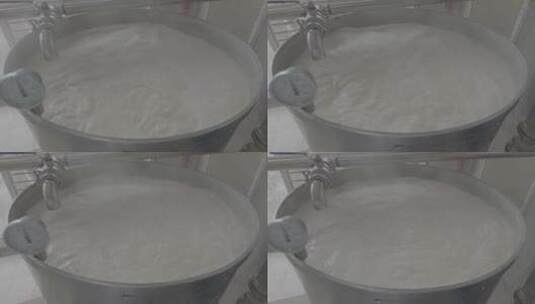 工厂机器煮豆浆高清在线视频素材下载