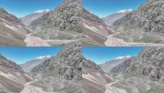 新疆伊犁独库公路雪山道路天山高清在线视频素材下载